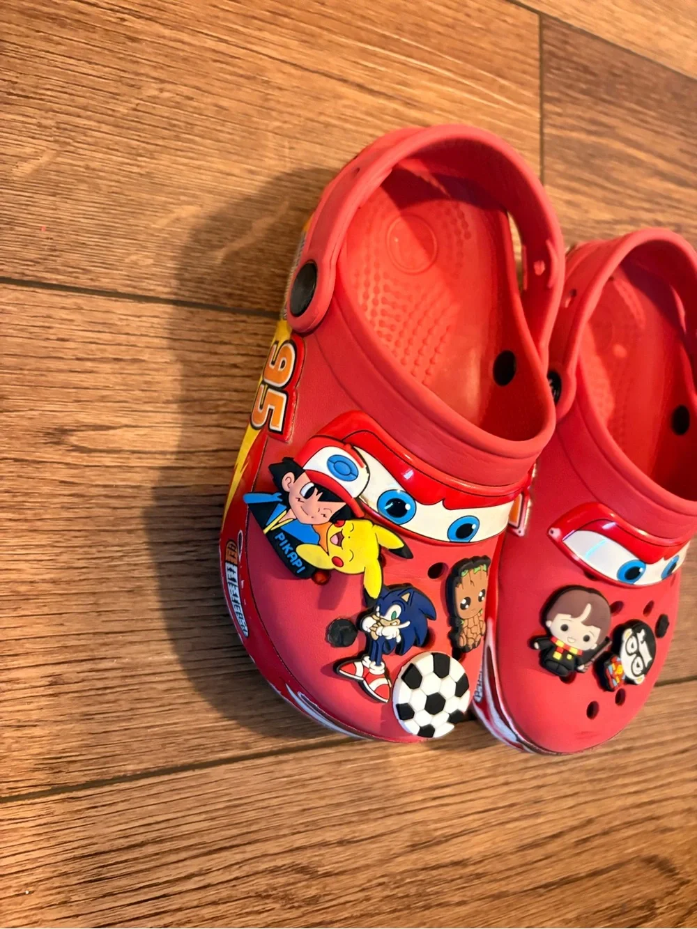 CROCS Kids Red Character Clogs with Fun Jibbitz